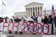 FILE - Supporters of former President Donald Trump protest outside of the Supreme Court on the second anniversary of the Jan. 6, riot at the U.S. Capitol, in Washington, Jan. 6, 2023. All eyes are on the Supreme Court in Donald Trump's federal 2020 election interference case. The conservative-majority Supreme Court's next moves could determine whether the former president stands trial in Washington ahead of the November election.(AP Photo/Jose Luis Magana, File)
