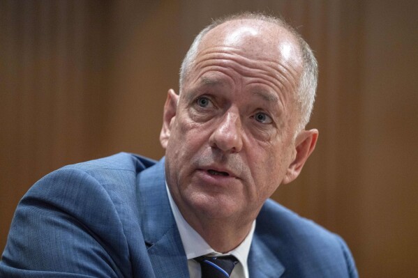 Andrew Witty, Chief Executive Officer of UnitedHealth Group, testifies at a Senate Finance Committee hearing examining cyber attacks on health care, and the Change Healthcare cyber attack, on May 1, 2024, on Capitol Hill in Washington. (AP Photo/Jacquelyn Martin, File)