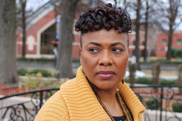 FILE-In this Jan 10, 2018 file photo, Bernice King poses for a photograph at the King Center, in Atlanta. The daughter of Martin Luther King Jr. says Americans angered by the mob attack on the U.S. Capitol should take care to ensure their responses don't feed the divisive message of extremists. (AP Photo/Robert Ray, File)