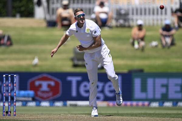 South Africa captain Neil Brand bowls on day two of the first cricket test between New Zealand and South Africa at Bay Oval, Mt Maunganui, New Zealand, Monday, Feb. 5, 2024. (Photo: Andrew Cornaga/Photosport via AP)