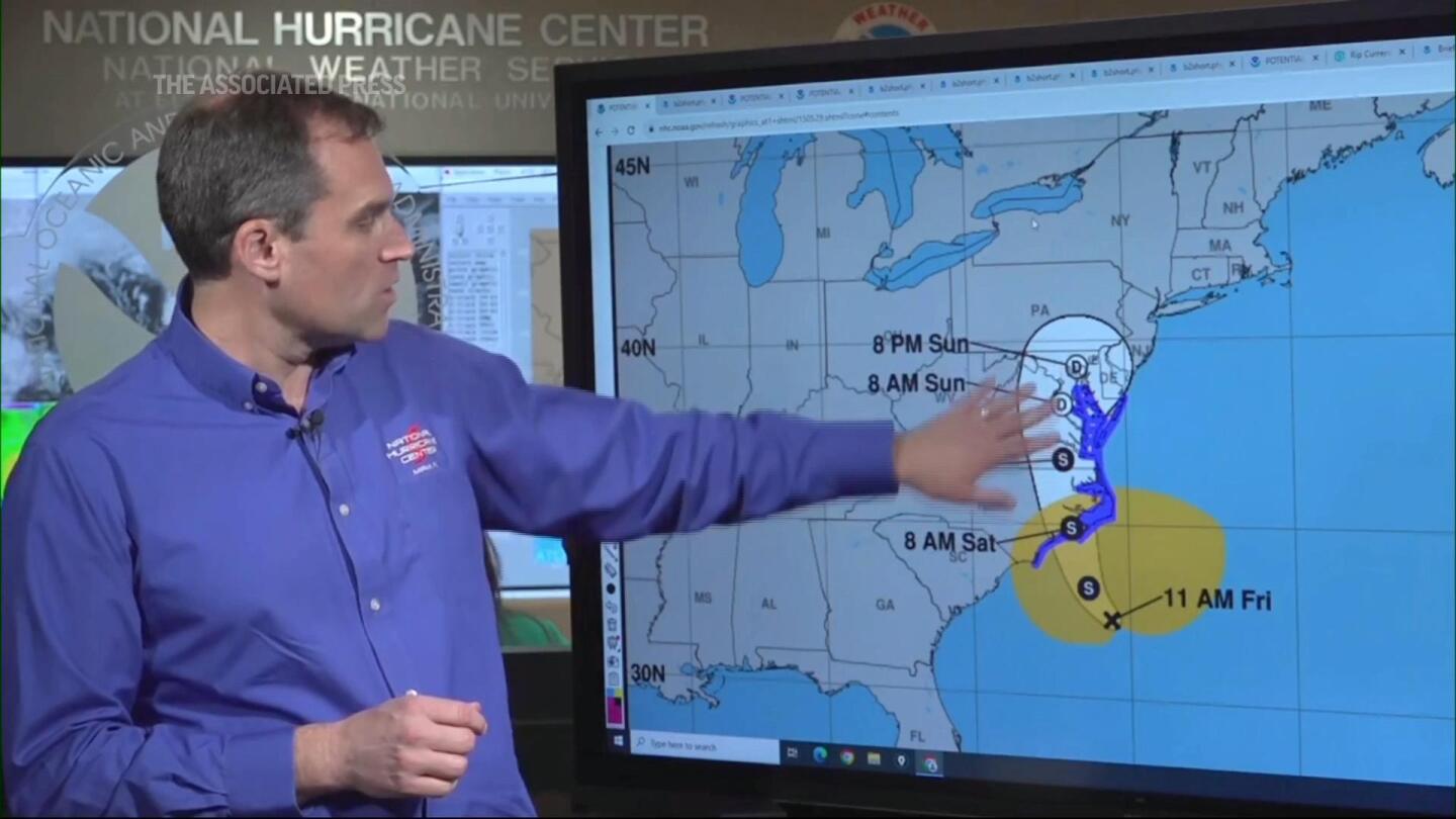 Tropical Storm Ophelia forecast to make landfall early Saturday on North Carolina coast