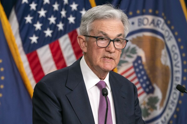 Federal Reserve Chair Jerome Powell speaks during a news conference following a Federal Open Market Committee meeting, Wednesday, June 14, 2023, at the Federal Reserve Board Building in Washington. (AP Photo/Jacquelyn Martin)