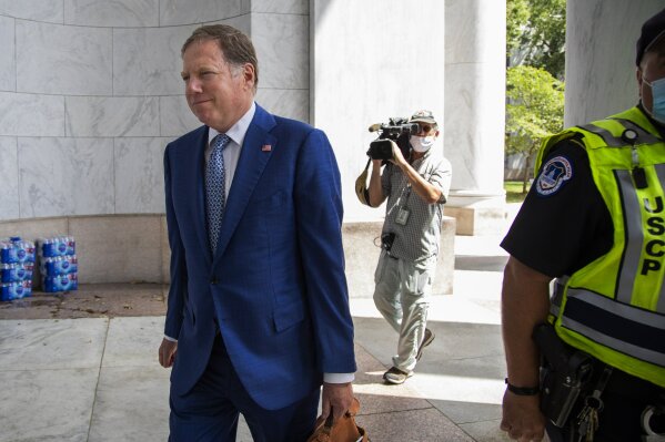 Geoffrey Berman, former federal prosecutor for the Southern District of New York, arrives for a closed door meeting with House Judiciary Committee, Thursday, July 9, 2020, in Washington. (AP Photo/Manuel Balce Ceneta)