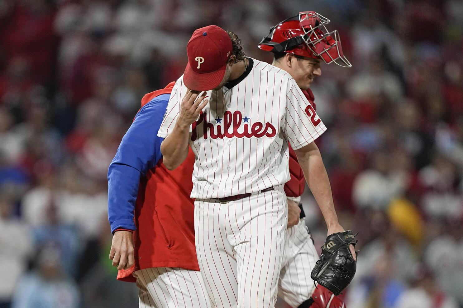 Philadelphia Phillies relief pitcher Jose Alvarado (46) in action during  the first baseball game of a