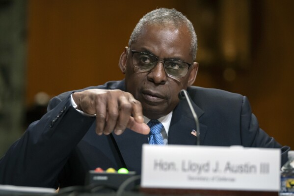 Secretary of Defense Lloyd Austin speaks during a hearing of the Senate Appropriations Committee Subcommittee on Defense on Capitol Hill, Wednesday, May 8, 2024, in Washington. (AP Photo/Mark Schiefelbein)