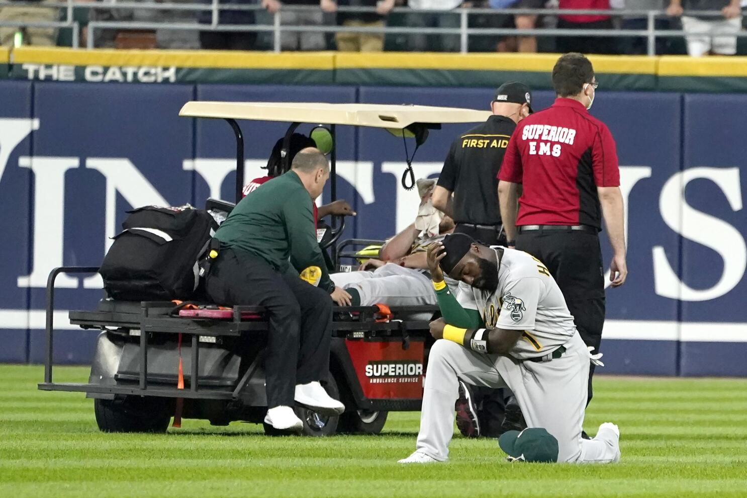 A dark cloud' overshadows the Chicago White Sox's 9-0 win after Oakland  Athletics pitcher Chris Bassitt gets struck in the head with a line drive –  Orlando Sentinel