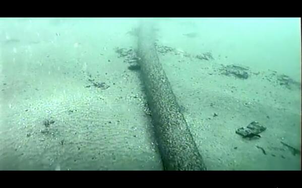 FILE - This still image from video taken Oct. 4, 2021, and provided by the U.S. Coast Guard shows an underwater pipeline that spilled tens of thousands of gallons of oil off the coast of Orange County, Calif. The U.S. Army Corps of Engineers granted the approval Friday, Sept. 30, 2022, to Amplify Energy Corp. to repair the pipeline. The Houston company pleaded guilty to federal charges last month of negligently discharging oil. (U.S. Coast Guard via AP, File)