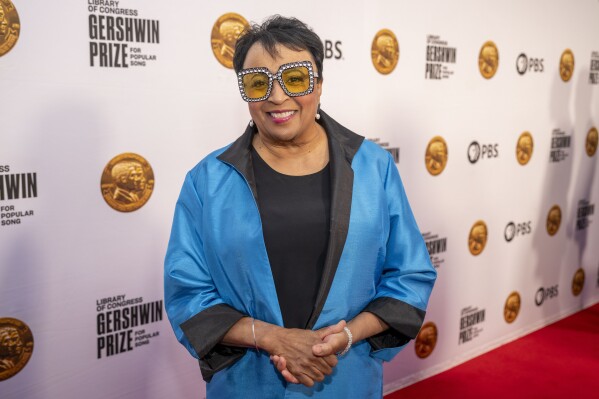 Librarian of Congress Carla Hayden arrives on the red carpet for the 2024 Library of Congress Gershwin Prize for Popular Song honoring Elton John and Bernie Taupin at DAR Constitution Hall March 20, 2024, in Washington. (AP Photo/Kevin Wolf, File)