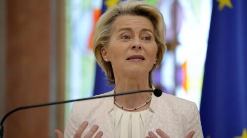 FILE - European Commission President Ursula von der Leyen addresses a media conference in Chisinau, Moldova, ahead of the European Political Community summit, May 31, 2023. Von der Leyen said on Tuesday June 6 that she has no interest in becoming the new leader of NATO, as the military alliance seeks Transatlantic, to the successor to Jens Stoltenberg.  (AP Photo/Andreea Alexandru, file)