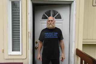 Buzz Kelley, of Wasilla, is pictured at his home on Aug. 19, 2022, in Wasilla, Alaska. Kelley is a candidate for U.S. Senate. (Marc Lester/Anchorage Daily News via AP)