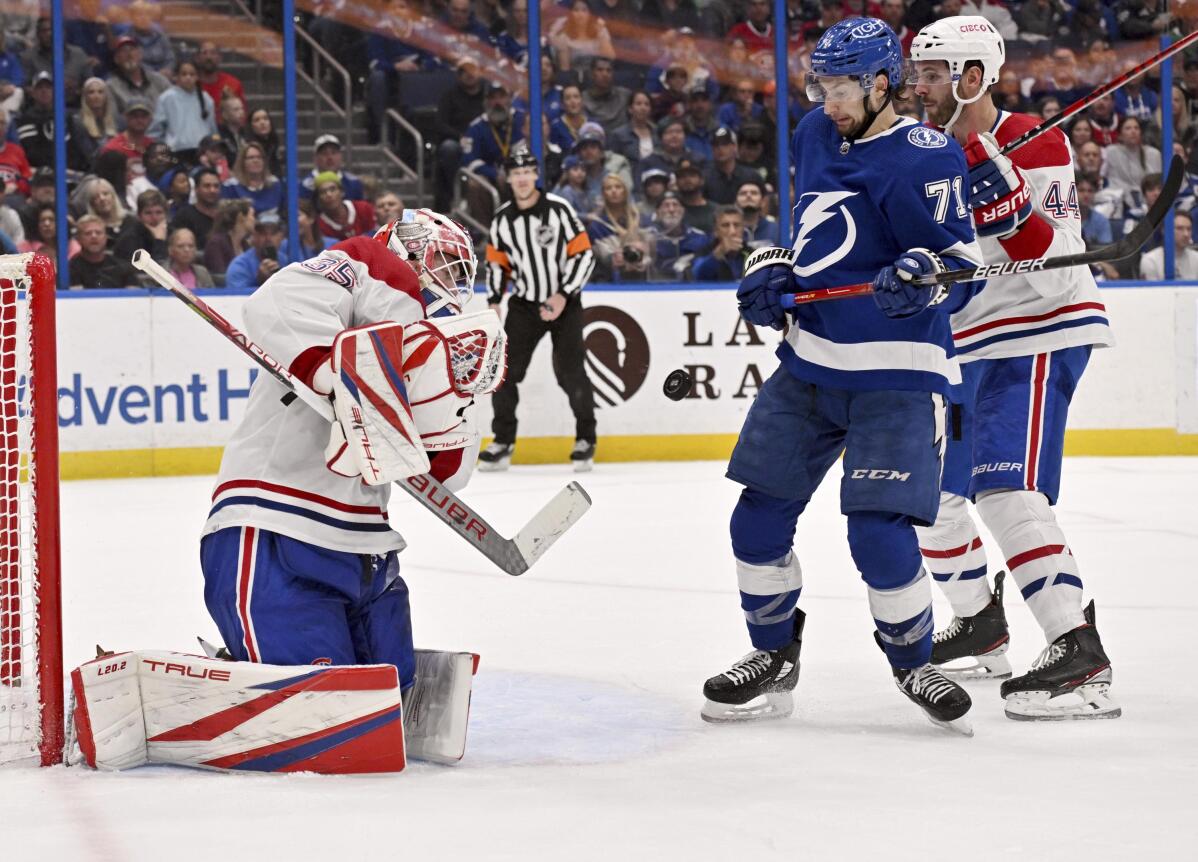 Brandon Hagel has hat trick, Lightning beat Canadiens 53 AP News