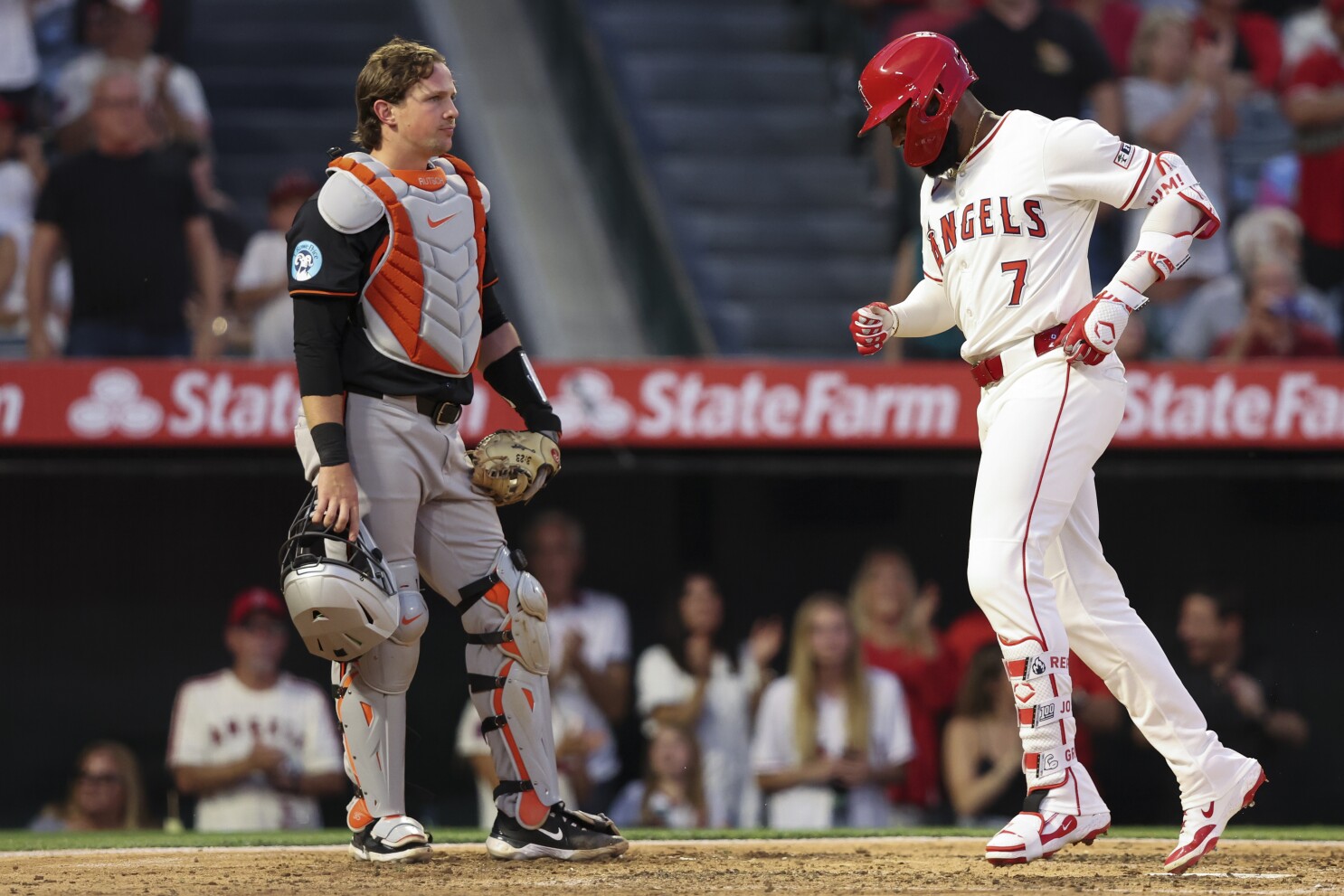 Matthew Lugo's RBI triple for his first major league hit propels Angels past Orioles, 5-2
