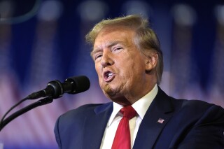 FILE - Republican presidential candidate former President Donald Trump speaks at a Get Out The Vote rally in Conway, S.C., Feb. 10, 2024. A major anti-abortion group is praising Trump after a New York Times report Friday, Feb. 16, that Trump has privately told people he supports a national ban on abortion after 16-weeks of pregnancy, though his campaign denied the report and said Trump plans to "negotiate a deal" on abortion if elected to the White House again. (AP Photo/Manuel Balce Ceneta, File)