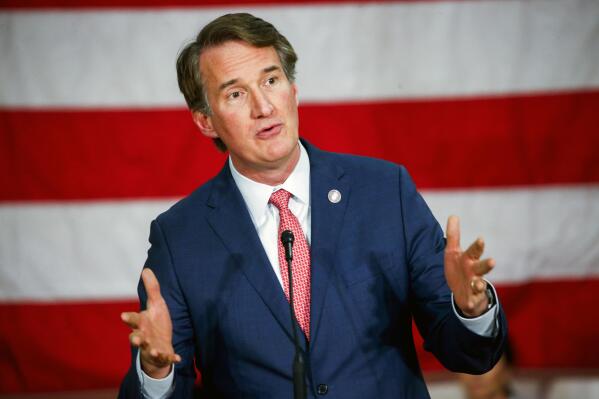 Gov. Glenn Youngkin gives remarks on his proposed tax cut, Monday, Jan. 23, 2023, at Weinstein Jewish Community Center in Richmond, Va. (Shaban Athuman/Richmond Times-Dispatch via AP)
