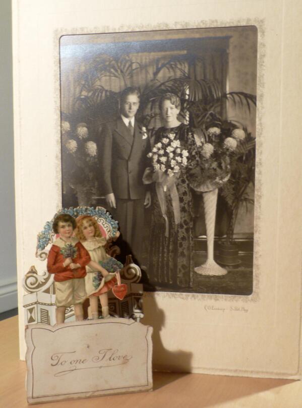 This image shows a Valentines Day card from 1917 given to Louise Wirt by Fred Roth when he was in the fourth grade The couple married years later and the card remained near Louises bedside until her death at 91 Nancy Roth via AP