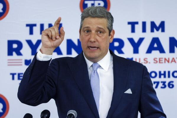FILE - Rep. Tim Ryan, D-Ohio, running for an open U.S. Senate seat in Ohio, speaks, May 3, 2022, in Columbus, Ohio. Democrats across Ohio are pleading for help in the state's high-stakes Senate contest. They're afraid they may lose a winnable election if national party leaders don't make major investments in the coming days. (AP Photo/Jay LaPrete, File)