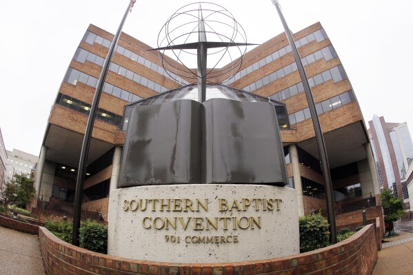 FILE - The headquarters of the Southern Baptist Convention is seen, Dec. 7, 2011, in Nashville, Tenn. The Southern Baptist Convention's top administrative body voted Tuesday, Feb. 20, 2024, to oust four congregations 鈥� one for having a woman as senior minister, two for what it said were failures related to the denomination's sexual-abuse policy and one for lack of financial participation. (AP Photo/Mark Humphrey, File)