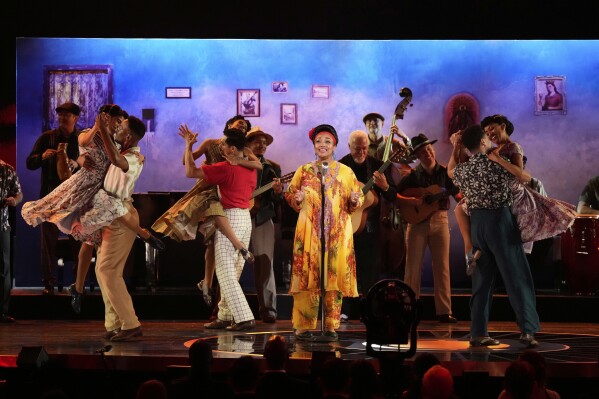 The company from 'Buena Vista Social Club" performs during the 78th Tony Awards on Sunday, June 8, 2025, at Radio City Music Hall in New York. (Photo by Charles Sykes/Invision/AP)