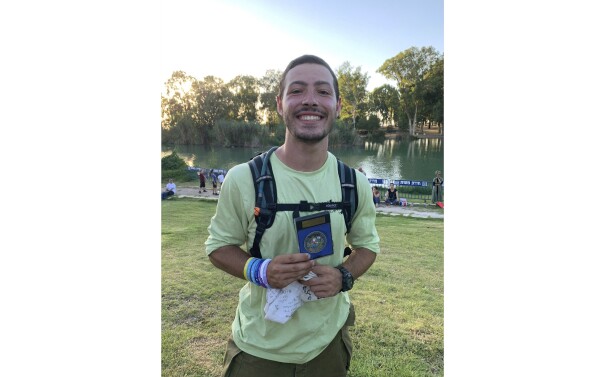 In this undated photo provided by Ruby Chen on Monday, Nov. 6, 2023, Itay Chen poses for a photo. Itay, a 19-year-old Israeli-American, was captured on Oct. 7 while on military duty. (Ruby Chen via AP)