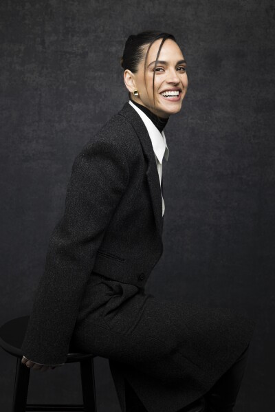 Adria Arjona poses for a portrait on Saturday, Nov. 16, 2024, in Los Angeles. Arjona has been named one of The Associated Press' Breakthrough Entertainers of 2024.(Photo by Willy Sanjuan/Invision/AP)