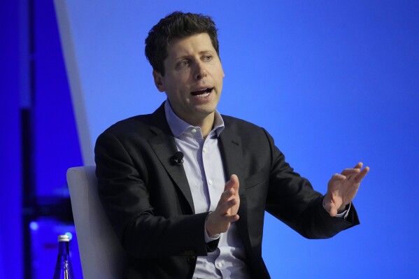 File - Sam Altman participates in a discussion during the Asia-Pacific Economic Cooperation (APEC) CEO Summit, Thursday, Nov. 16, 2023, in San Francisco. Microsoft has announced that it's hired Sam Altman and another architect of ChatGPT maker OpenAI after they unexpectedly departed the company days earlier in a corporate shakeup that shocked the artificial intelligence world. Microsoft Chairman and CEO Satya Nadella also tweeted Monday, Nov. 20, 2023 that the major investor in the chatbot that kicked off the generative AI craze is committed to its partnership with OpenAI. (AP Photo/Eric Risberg, File)