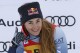 Italy's Sofia Goggia celebrates winning an alpine ski, women's APCup super G race, in St. Moritz, Switzerland, Friday, Dec. 8, 2023. (APPhoto/Alessandro Trovati)