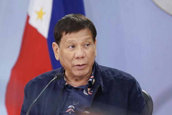 In this photo provided by the Malacanang Presidential Photographers Division, Philippine President Rodrigo Duterte talks during a meeting with the Inter-Agency Task Force on the Emerging Infectious Diseases at the Malacanang presidential palace in Manila, Philippines on Tuesday Aug. 24, 2021. The Philippines' tough-talking President has confirmed rumblings that he will run next year for vice president, in what critics say is an attempt at an end-run around constitutional term limits. (King Rodriguez/ Malacanang Presidential Photographers Division via AP)