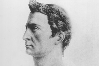 This is an undated sketch of Julius Caesar, Roman general and statesman.  (AP Photo)