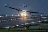 An aircraft lands at Leeds Bradford Airport, England, Thursday, December 21, 2023. Storm Pier is expected to cause disruption to parts of Scotland, northern England and Northern Ireland.  (Danny Lawson/PA via AP)