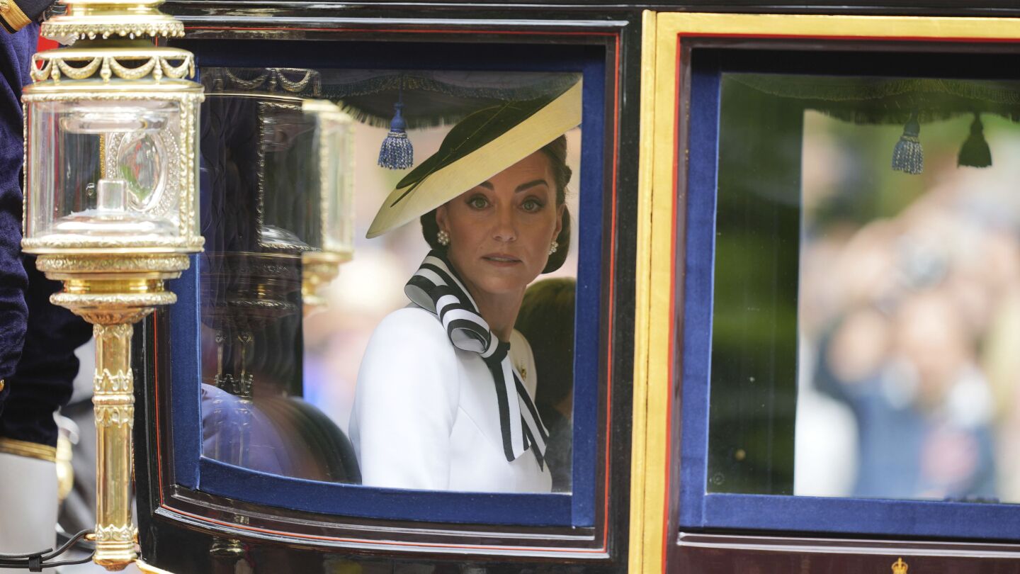 All eyes are on Kate as she returns to public view at a military parade honoring King Charles III