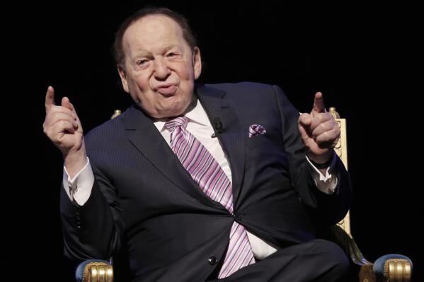 FILE - In this Sept. 13, 2016 file photo, U.S. billionaire Sheldon Adelson speaks during a news conference for the opening of Parisian Macao in Macau.  Adelson, the billionaire mogul and power broker who built a casino empire spanning from Las Vegas to China and became a singular force in domestic and international politics has died after a long illness.  (AP Photo/Kin Cheung, File)