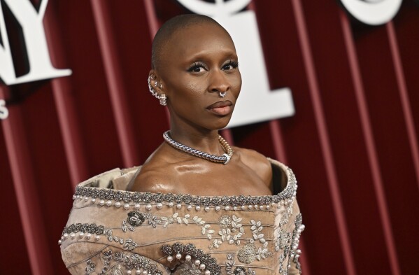 Cynthia Erivo arrives at the 78th Tony Awards on Sunday, June 8, 2025, at Radio City Music Hall in New York. (Photo by Evan Agostini/Invision/AP)