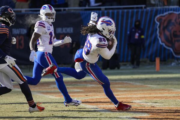 Buffalo Bills running back James Cook plays against the New England  Patriots during the first half of an NFL football game, Thursday, Dec. 1,  2022, in Foxborough, Mass. (AP Photo/Michael Dwyer Stock