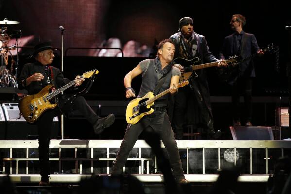 FILE - Bruce Springsteen and the E Street Band perform with the concert "The River Tour" at the Camp Nou stadium in Barcelona, Spain, Saturday, May 14, 2016. On Monday, May 23, 2022, Springsteen and the E Street Band announced that they will begin a tour in February 2023 in the United States, followed by stadium shows beginning in April in Europe. (AP Photo/Manu Fernandez, File)