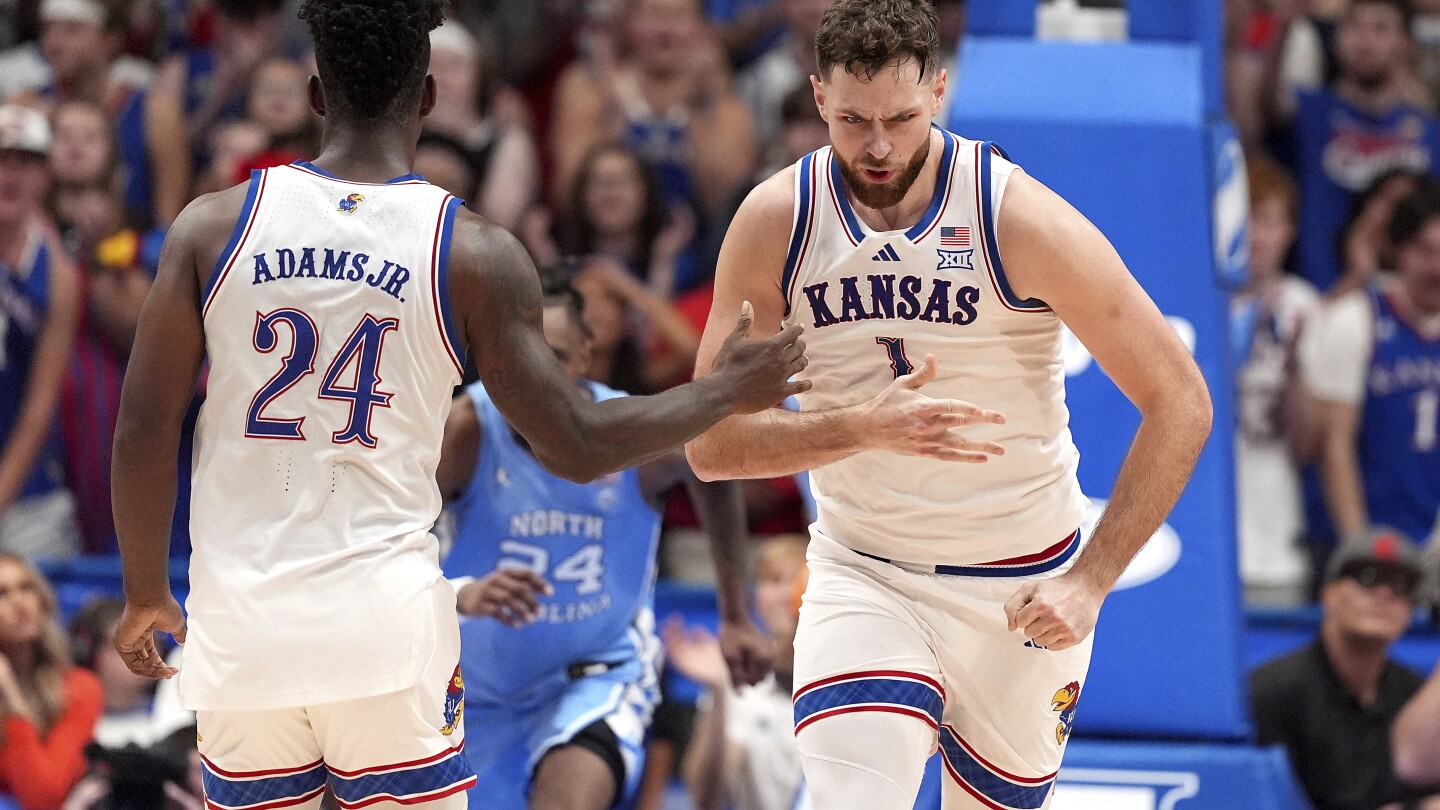 Kansas stays No. 1 in AP Top 25 basketball poll, Gonzaga, Auburn crack
