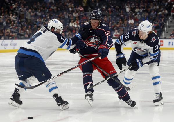 Kent Johnson scores game-winner for Blue Jackets against Winnipeg Jets