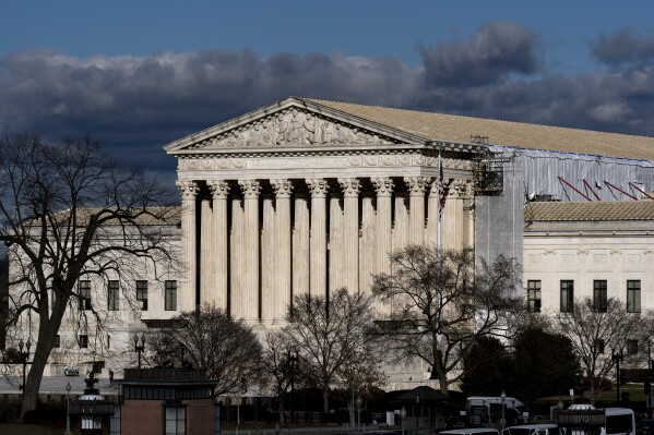 FILE - The Supreme Court is seen in Washington, March 7, 2024. The Supreme Court is considering a case that will determine when doctors can provide abortions during medical emergencies in states with bans enacted after the high court's sweeping decision overturning Roe v. Wade. (AP Photo/J. Scott Applewhite, File)