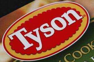FILE - A Tyson food product is seen in Montpelier, Vt., Nov. 18, 2011. On Tuesday, March 14, 2023, Tyson Foods announced that the company is closing two facilities that employ more than 1,600 people in an effort to streamline its U.S. poultry business. (AP Photo/Toby Talbot, File)