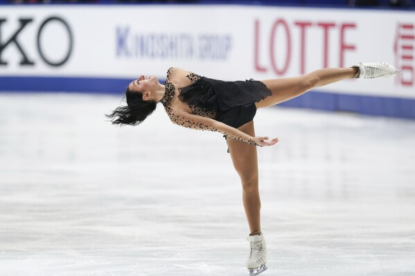 Ava Marie Ziegler of the United States performs in the women's free skating program during the ISU Grand Prix of Figure Skating - NHK Trophy in Kadoma, near Osaka, Japan, Saturday, Nov. 25, 2023. (AP Photo/Tomohiro Ohsumi)