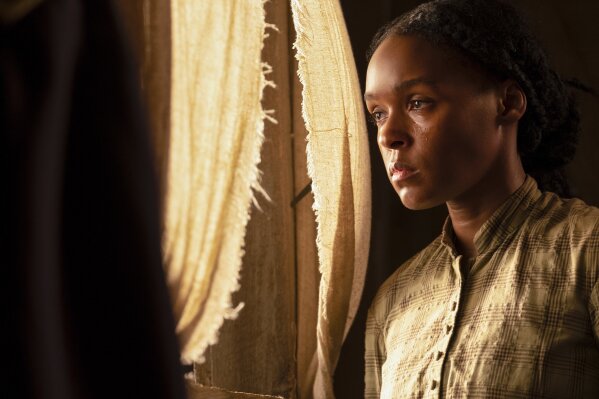 This image released by Lionsgate shows Janelle Monae in a scene from "Antebellum." (Matt Kennedy/Lionsgate via AP)