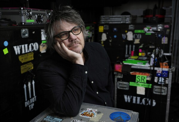 Singer-songwriter Jeff Tweedy of the band Wilco poses for a portrait, Friday, Oct. 6, 2023, at The Theatre at Ace Hotel in Los Angeles to promote his book "World Within a Song: Music That Changed My Life and Life That Changed My Music."r (AP Photo/Chris Pizzello)