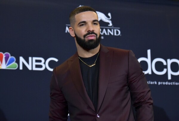 FILE - Drake poses at the Billboard Music Awards in Las Vegas on May 1, 2019. (Photo by Richard Shotwell/Invision/AP, File)