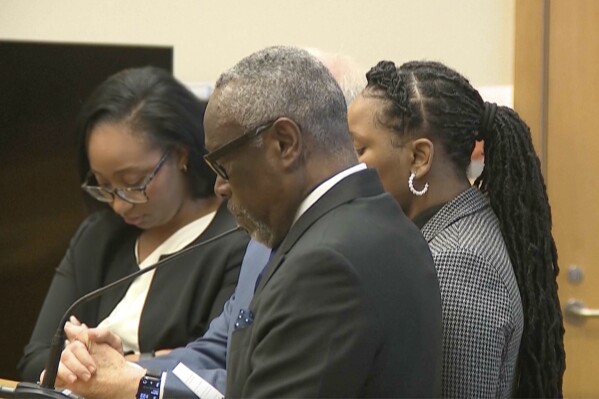 In this frame grab from video provided by WBMA, Carlee Russell, right, addresses the court, Thursday, March 21, 2024, in Birmingham, Ala. Russell, who claimed she was abducted after stopping her car to check on a wandering toddler pleaded guilty to charges of giving false information to law enforcement. She was given a six-month suspended sentence, meaning she will serve no jail time. (WBMA via AP)