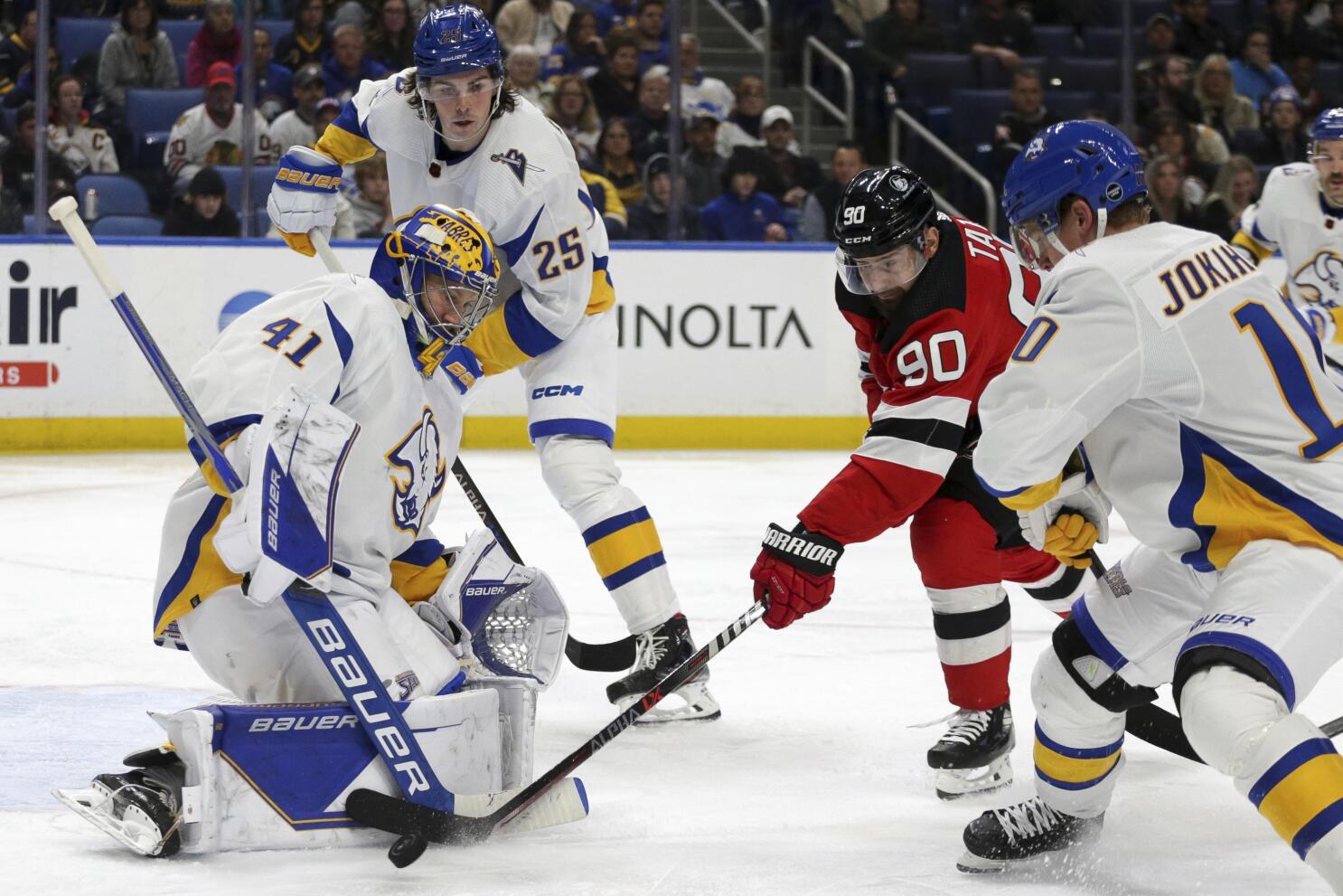 Sabres get 'goat head' swagger back to beat Lindy Ruff's Devils