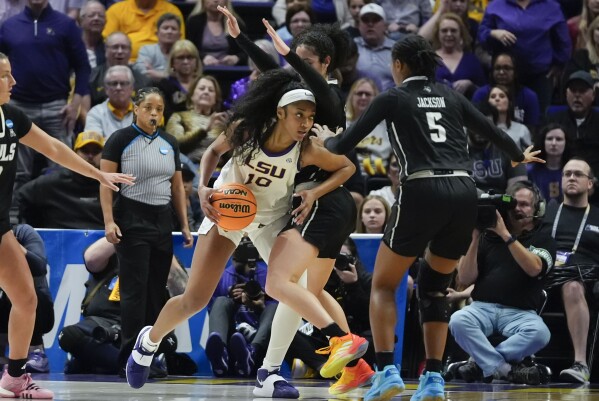 LSU's Angel Reese puts shot-blocking MTSU front court on notice entering second-round NCAA tilt | AP News