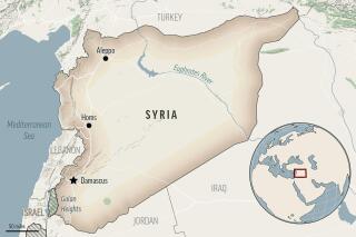 This is a locator map for Syria with its capital, Damascus. (AP Photo)
