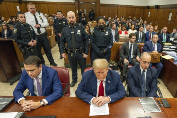 Former President Donald Trump appears at Manhattan criminal court before his trial in New York, May 16, 2024. (Steven Hirsch/Pool Photo via AP, File)