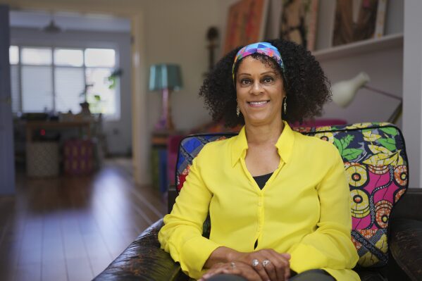 British author and academic Bernardine Evaristo at her home in London, Monday, June 2, 2025. (AP Photo/Kirsty Wigglesworth)