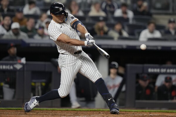 Yankees slugger Giancarlo Stanton hits 119.9 mph home run, hardest-hit ball  in majors this season | AP News