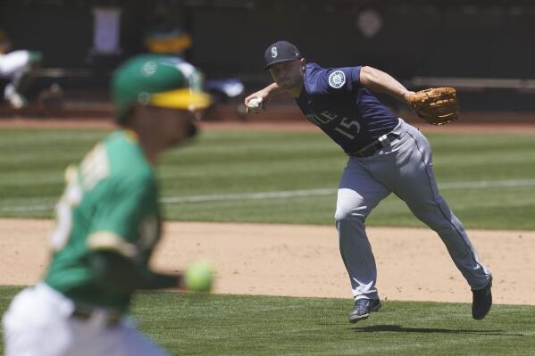 Oakland A's DH Mitch Moreland pitches scoreless inning against